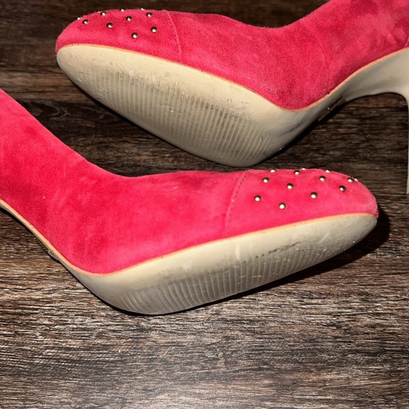 Anne Klein Red Studded Heels - Picture 6 of 6